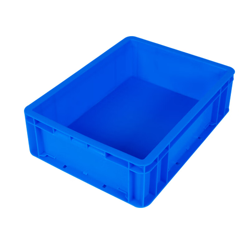 EU箱长方形特大周转箱物流箱加厚带盖工具收纳箱塑料盒工业物料盒 蓝色无盖(需要加盖请联系客服) 长60*宽40*高23CM-4622号(新料加强