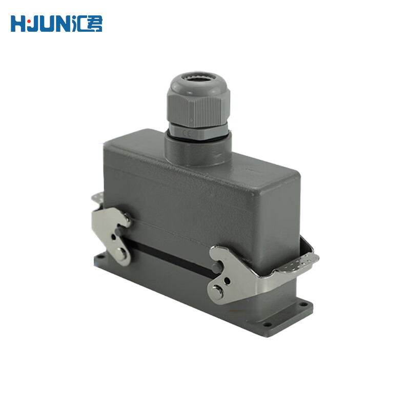 汇君 矩形重载连接器工业防水航空插头插座 16芯双扣 顶出