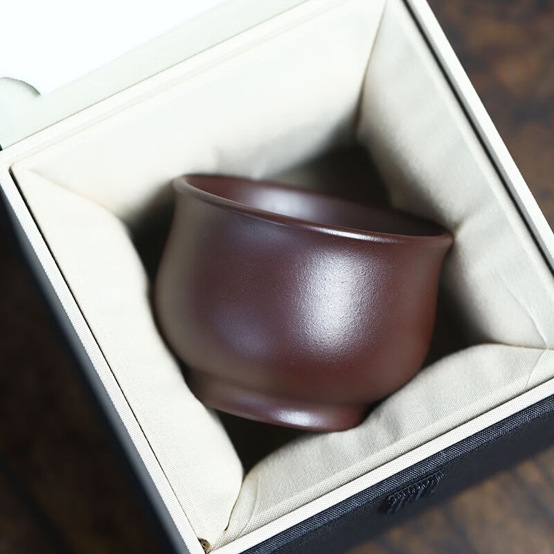 福吾至嘉原矿石红主人杯陈富艳手工大号宜兴紫砂品茗杯单个功夫茶压手