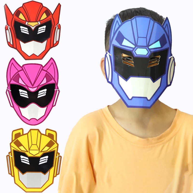 秘密迷你特工队x变形战士机甲套装 迷你特工队面具随机一款【纸质品】