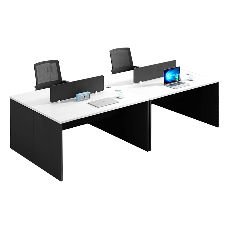 kuoson 电脑桌办公桌员工职员桌实验室工作位（定制）1.4米4人位对坐不含柜椅