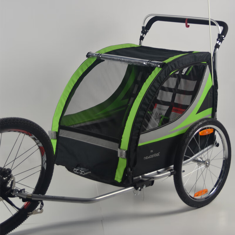 徒步车西藏小推车万向轮自行车拖车儿童车双座位铝合金拖车后挂车