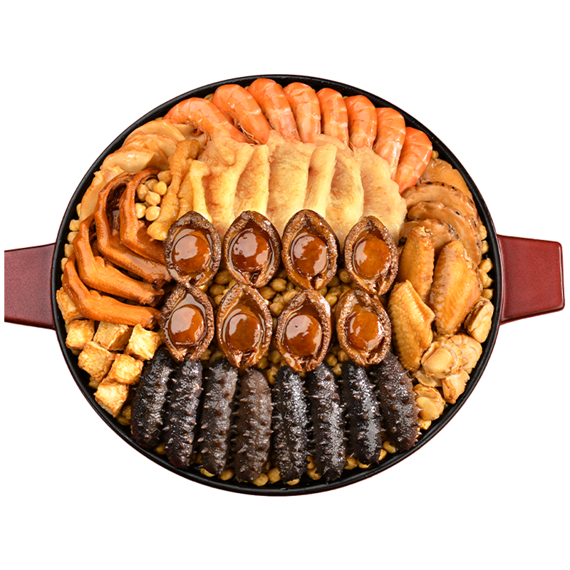 德叔鮑魚大盆菜佛跳墻加熱粵菜8斤裝海參干貨海鮮半成品預(yù)制菜年貨禮盒