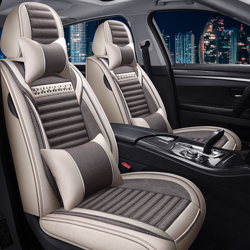 2022年新款汽车坐垫四季通用布艺全包围汽车座套透气座椅套适用于 豪华版米咖色 马自达6CX-5阿特兹昂克赛拉星骋CX4马自达2