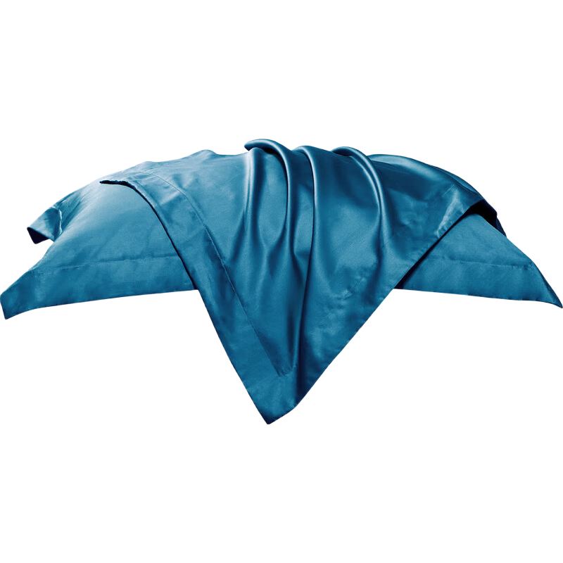 富安娜枕套纯棉 100S长绒棉枕头套 高支高密全棉面料 一对装 菲拉·蓝