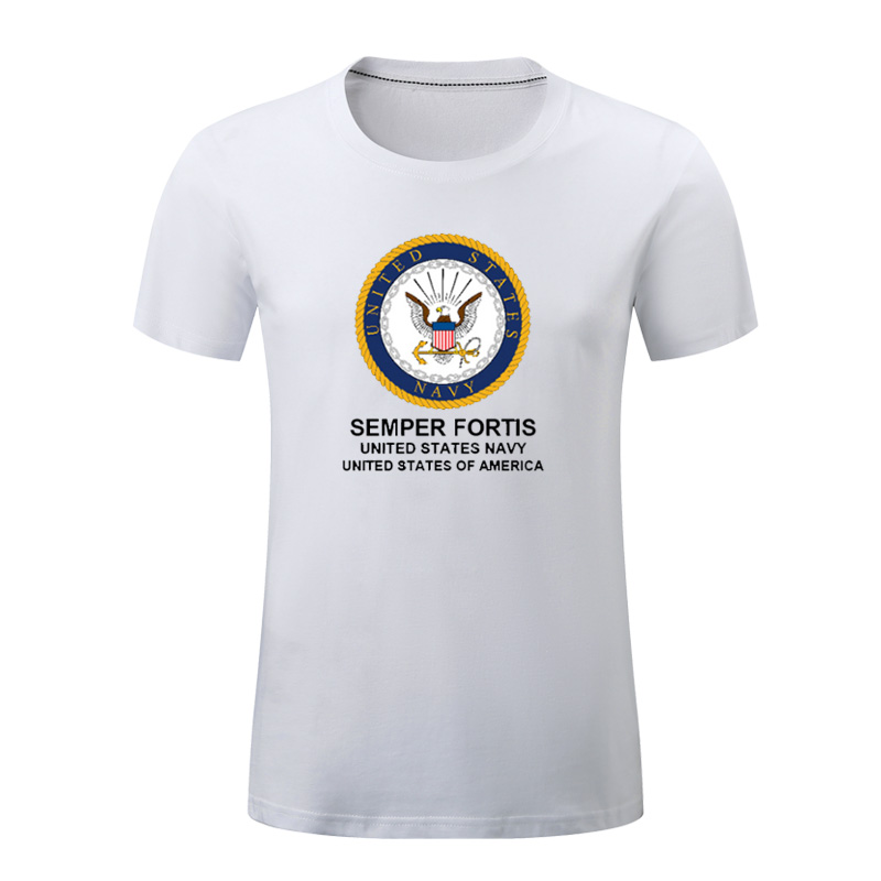 usa海军短袖t恤男女半袖衫国家运动衣服夏季圆领粉丝周边定制 白色 s