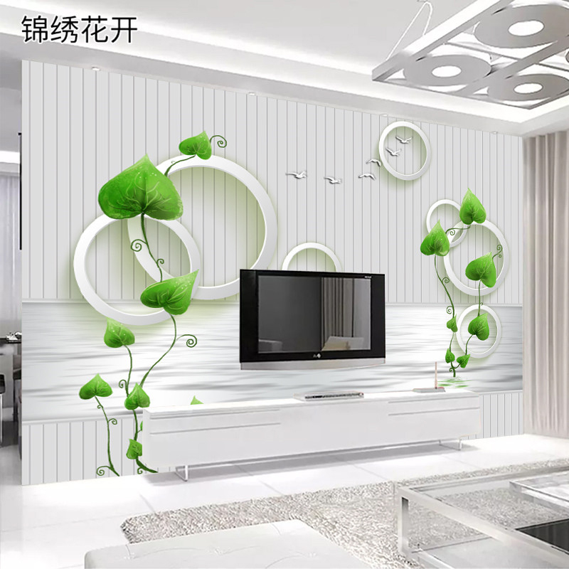锦绣花开简约现代电视背景墙壁纸大气影视墙壁布装饰壁画客厅沙发背景