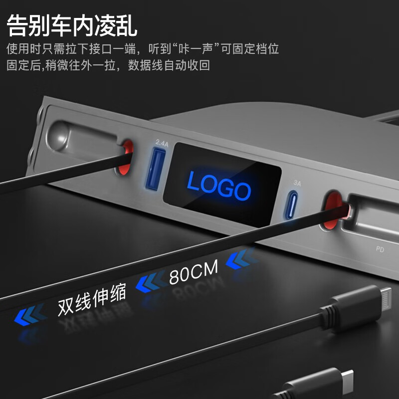 蓝速电适用于特斯拉拓展坞model3/Y中控HUB扩展器USB充电转接头快充改装 Model3/Y中控拓展坞双Type-c