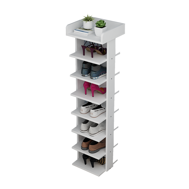 古璞佳 鞋架多层简易置物架家用防尘鞋架子宿舍收纳架 暖白色 8层【长27*宽25*高120】