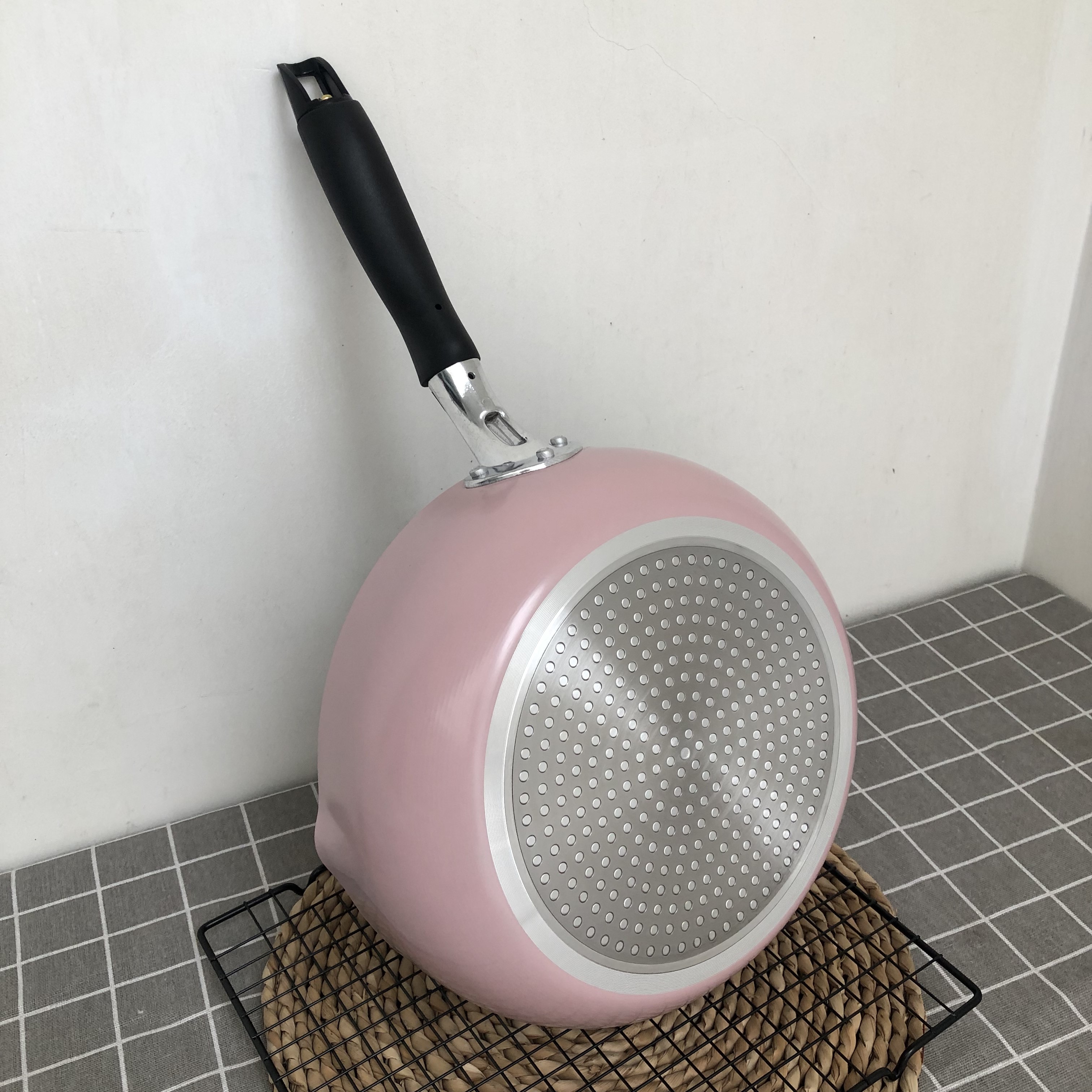 出口日本不粘锅麦饭石纹平底锅汤锅炒锅电磁炉燃气灶通用宝宝辅食