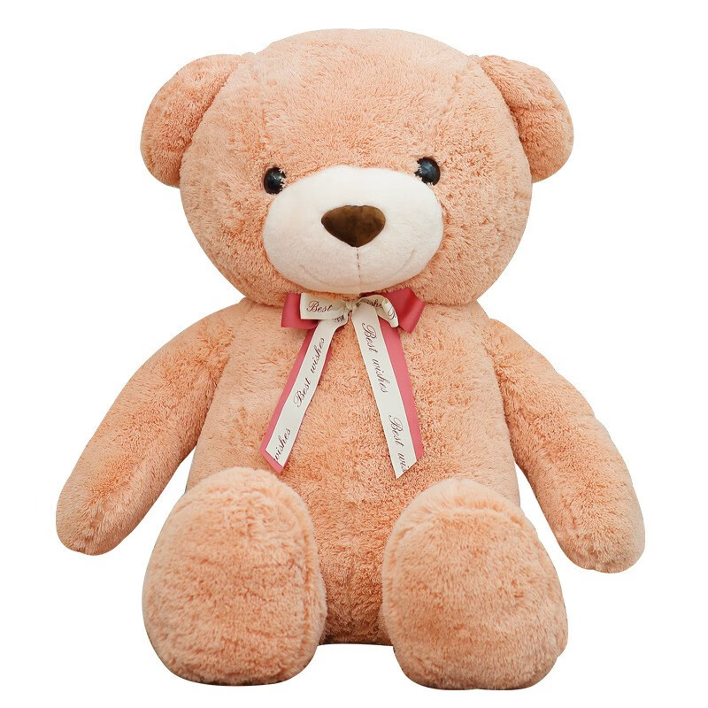 大号泰迪熊毛绒玩具大熊玩偶大娃娃熊送女朋友生日礼物公仔 肉粉色 100厘米