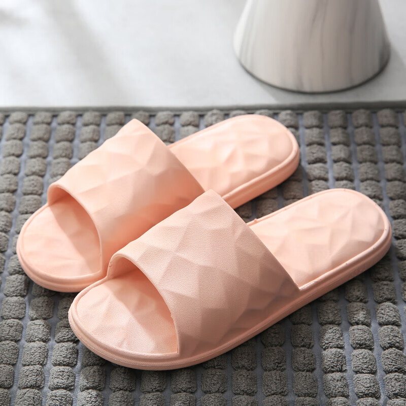 瑞黎雅2020新款夏季浴室拖鞋女士软底家用防滑居家浴室冲凉塑料凉拖鞋女 粉色 36-37