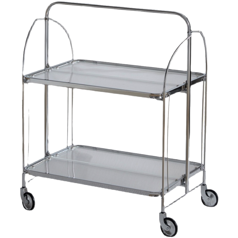 密林 中古小推车客厅卧室沙发边几长虹玻璃收纳置物架网红ins移动餐车 长虹水波纹