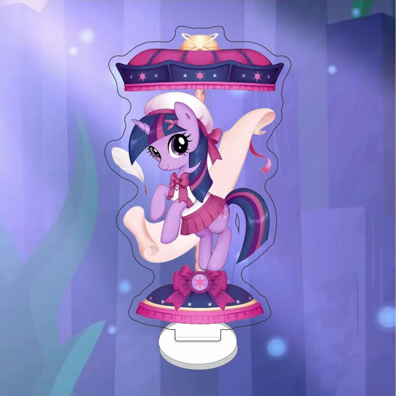 小马宝莉立牌柔柔动漫周边旋转木马紫悦云宝碧琪亚克力桌面摆件大