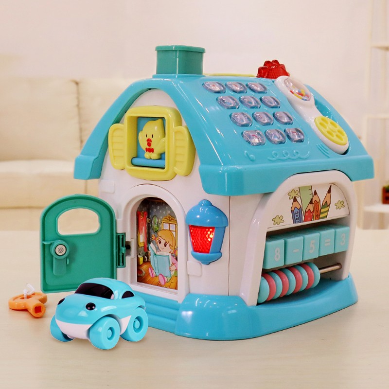 宝丽六面体智慧屋婴儿启智玩具0-1岁宝宝早教认知六面盒幼儿多面体