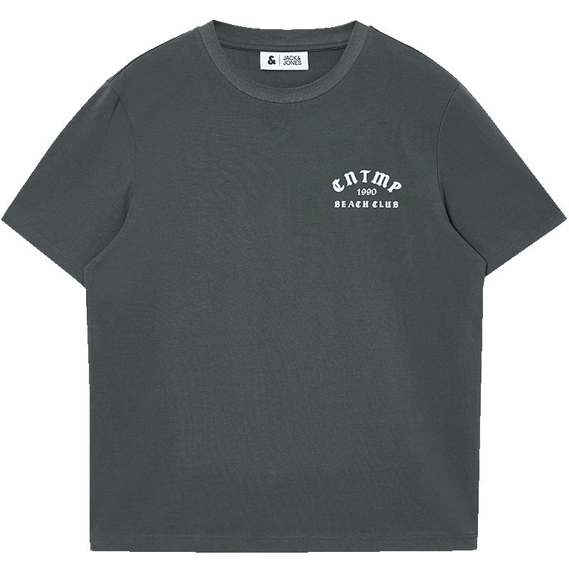 ܿ?˹JACK&JONESװ25Tʿļ100%Բ쳱иĸ߶˰ E44ɰɫ S