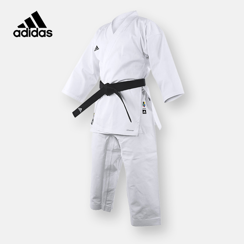 adidas阿迪达斯K220C空手道服组手竞技型兼用训练比赛道服WKF认证 白色 100
