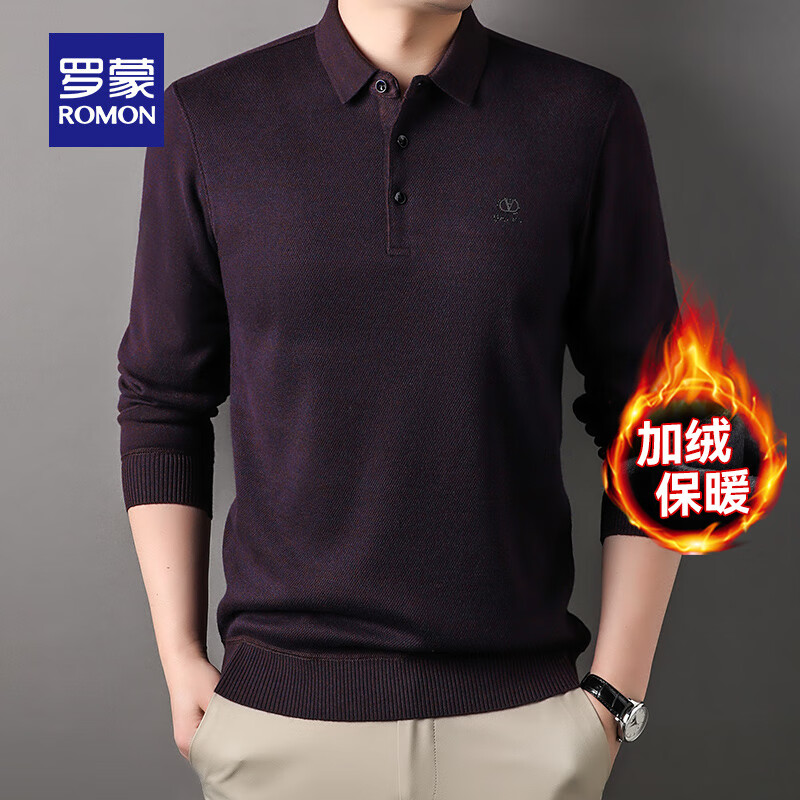 ���ڲ��������ɣ�ROMON��ĥë����T������ʿ�ﶬ�����귭�챣ů��֯��׿������°ְ�װ 3T498016R���� L(����120-135��)