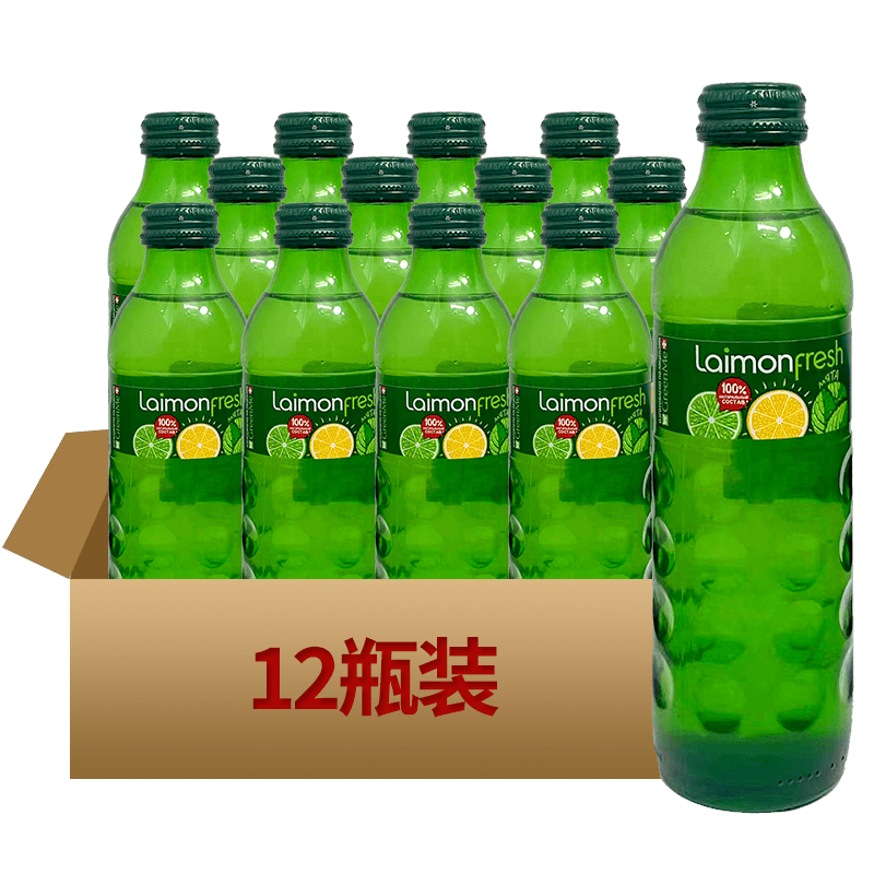 俄罗斯进口laimonfresh柠檬青柠薄荷味汽水250ml网红果味碳酸饮料 250ml*12瓶（玻璃瓶）
