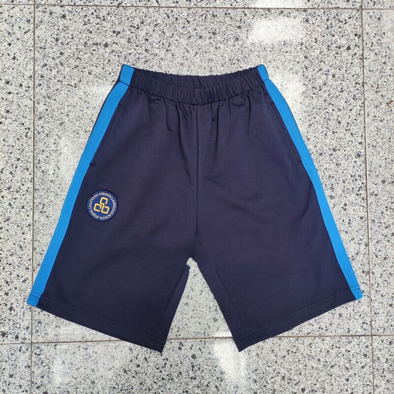 语学院中小学生校服夏季新款短袖短裤班服团体服 夏深蓝朝外新款中裤