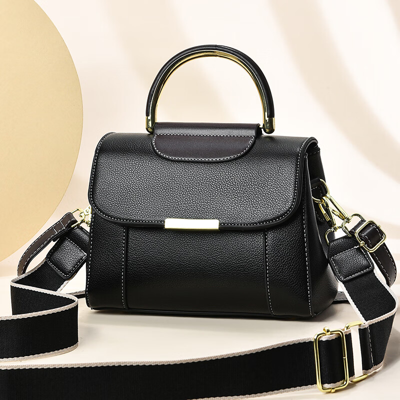 山头林村塞飞洛女包2024新款时尚百搭拱形手提单肩斜挎包 黑色