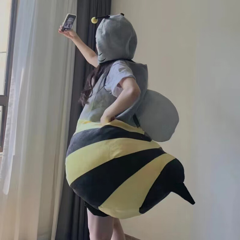 梦不落鲨bee套装玩偶服可穿戴睡衣服玩偶创意演出服毛绒玩具 鲨bee