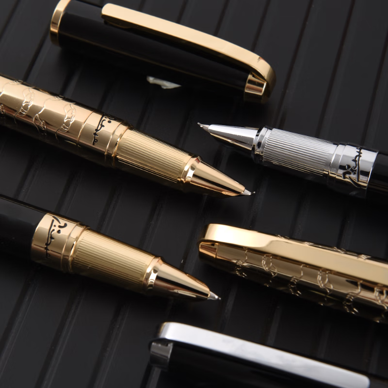 毕加索(Pimio)钢笔918财务美工商务办公高档暗尖美工笔917书法练字签名弯尖美工笔节日送礼钢笔 918全金色财务弯尖美工(0.7mm)礼盒装