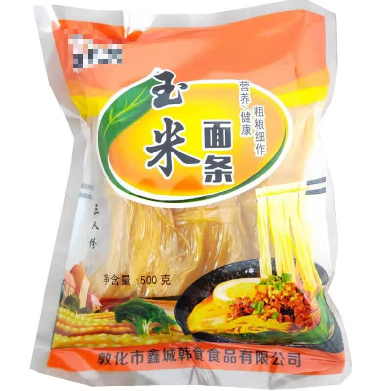 维霆东北特产纯玉米面黄面条粗粮苞米碴条延边荞麦冷面真空包 三斤黄