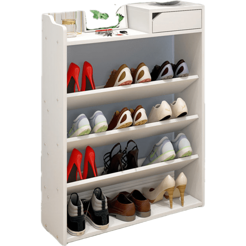 杜裕惟（DUYUWEI）鞋架门口窄小简易鞋架多层家用省空间鞋柜简约经济型大容量门口防尘小鞋架 5层60厘米白柳木色