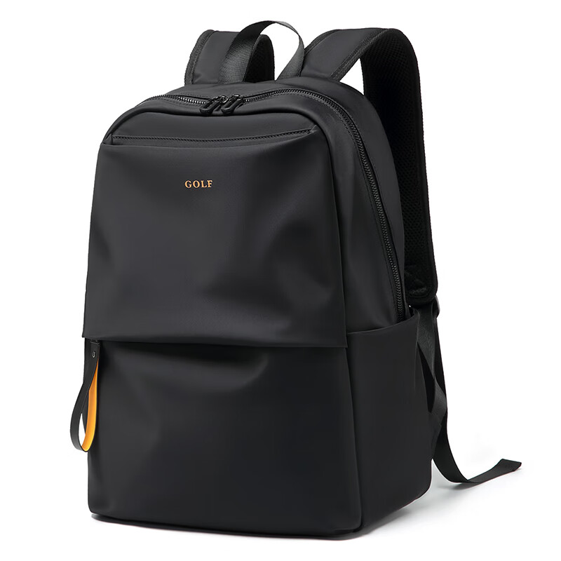 高尔夫(GOLF)双肩包男士背包商务大容量15.6英寸电脑包学生书包防泼水旅行包 黑色