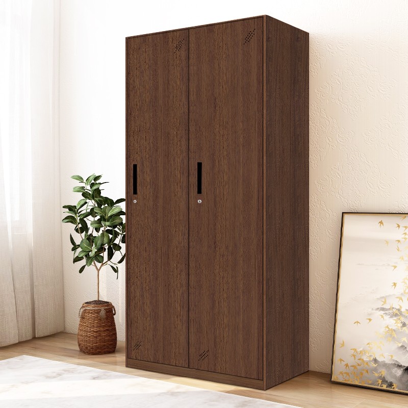 洛克菲勒 更衣柜钢制柜木纹铁皮柜员工柜浴室存包柜带锁感应锁储物