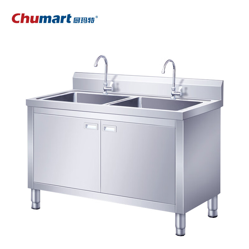 不锈钢双星水池柜 1.8米 不锈钢水池