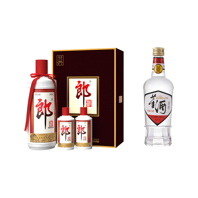 郎牌郎酒 子母郎 礼盒装 酱香型白酒 53度 700mL 1盒 +白标54度430ml