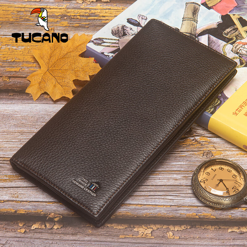 啄木鸟真皮男士钱包2024新款长款多卡位钱包卡包男式皮夹子头层牛皮