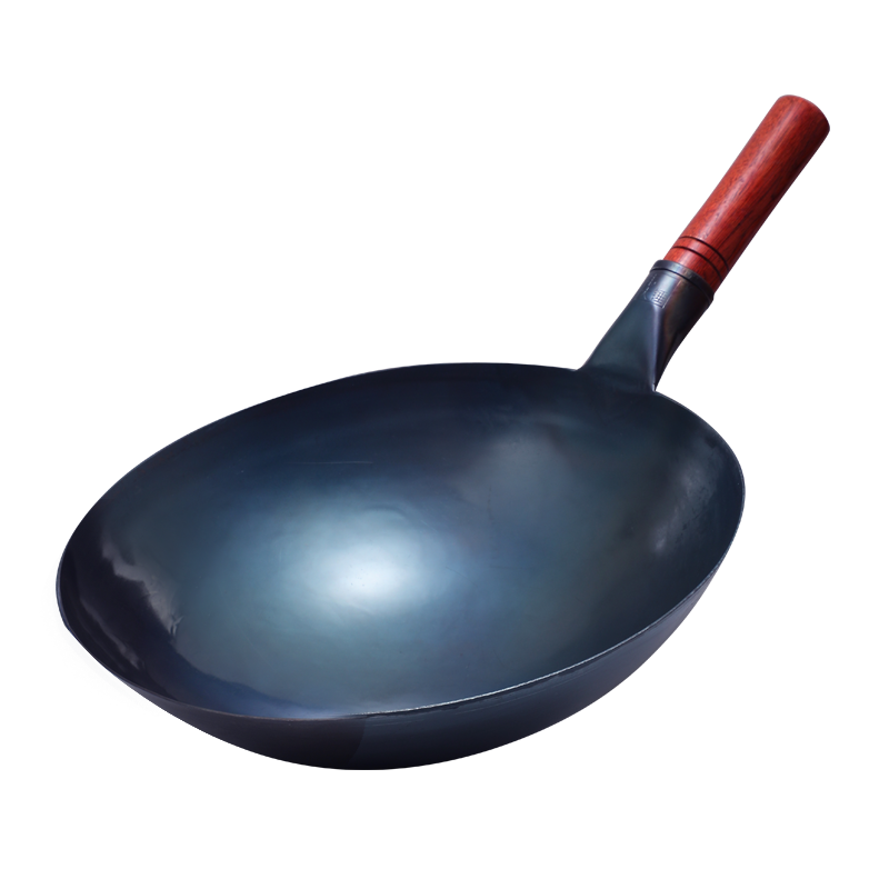 韋大錘炒鍋炒菜鍋鐵鍋老式家用手工鐵鍋無涂層不粘大炒勺尖圓底鍋具 30cm手工鐵鍋 鍋蓋+鐵勺+木鏟+刷 30cm