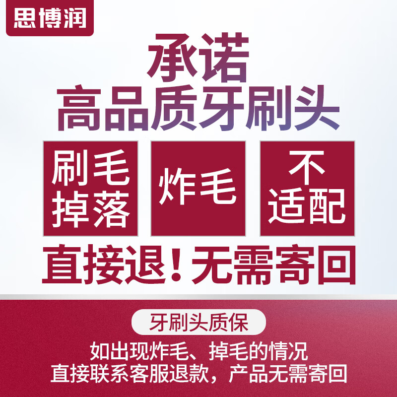 思博润 适用小米电动牙刷T100通用替换牙刷头杜邦刷丝无铜植毛 10支 呵护软毛型(T100)