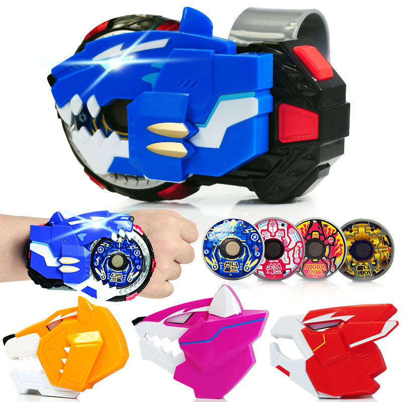 迷你特工队变身器玩具全套发光发声变形机甲战士手环召唤器手表 4款