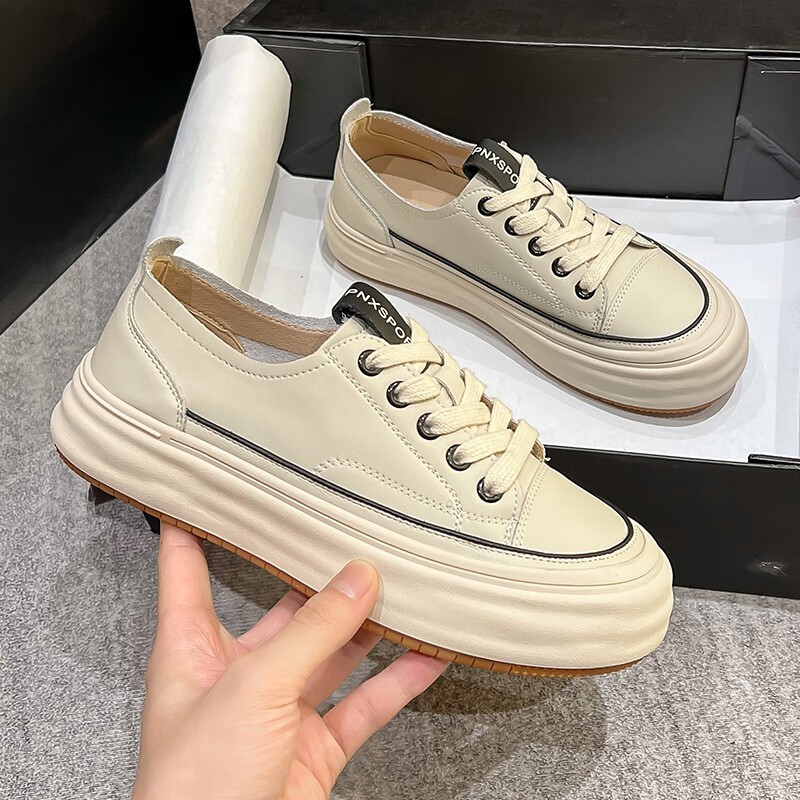 迪拉拓小白鞋女2024年春季新款女鞋百搭鞋子春款休闲平底溶解鞋板鞋