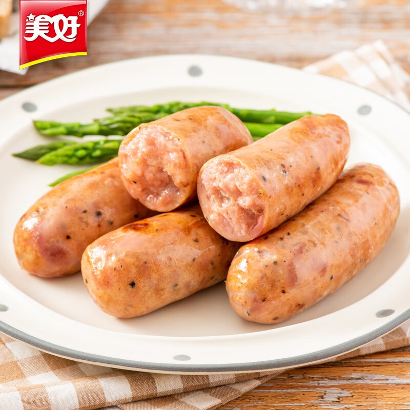 美好7月底到期】有点料烤肠烧烤肠煎烤肠小吃500g*2袋 黑胡椒风味500g*2袋