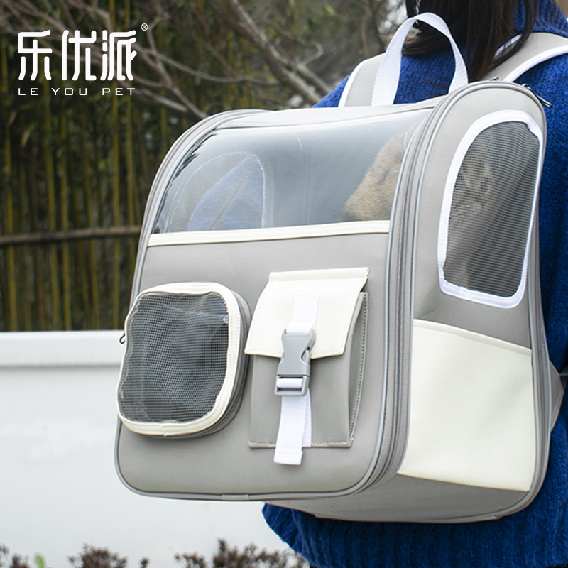 用后评测乐优派大空间透明窗双肩包（灰白）宠物包指教？交流三星期感受分享