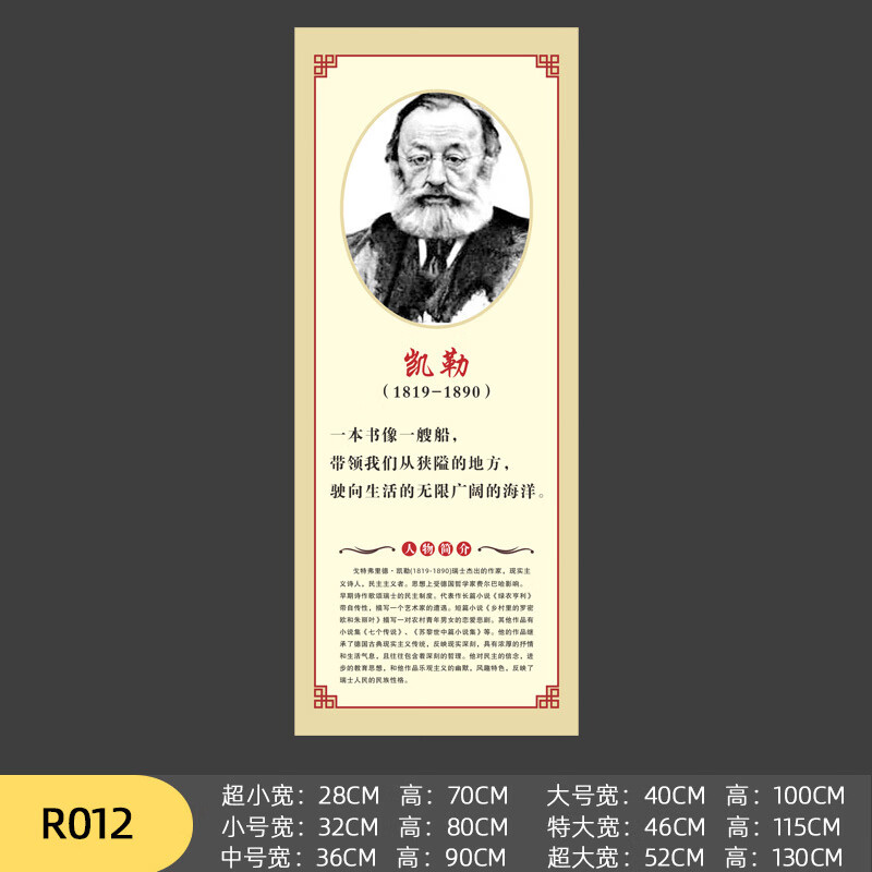 中小学名人名言励志墙贴班级文化装饰贴纸挂画教室墙布置标语画 R012 小