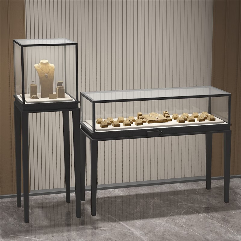 珠宝玉石古玩展示柜台首饰钻石手表饰品玻璃样 450*450*1400直腿高柜