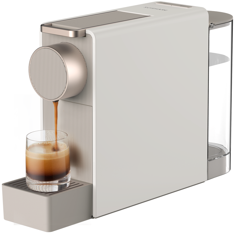 心想（SCISHARE）膠囊咖啡機兼容Nespresso家用辦公室小型便攜式桌面七夕禮物S1201 柔霧金+56粒分享套裝