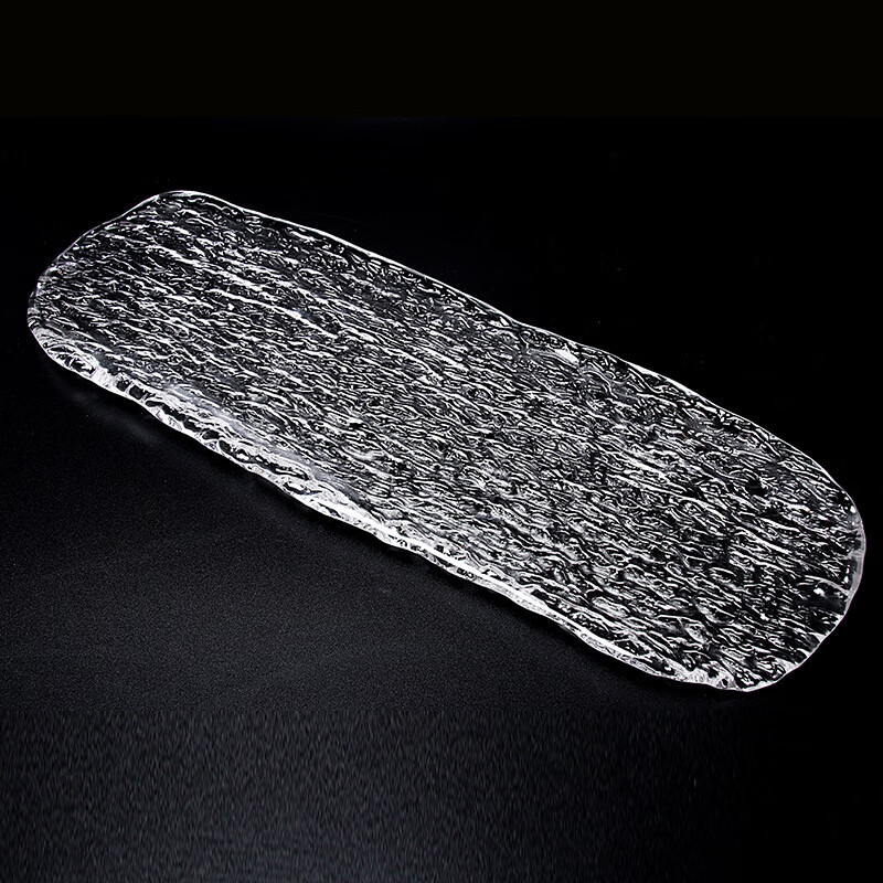 鑫韵家梦水晶玻璃大茶盘茶壶承托透明茶台托盘茶具茶器装饰台干泡台