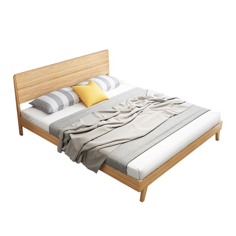 ahome a家家具 dh102a 北欧实木床 原木色 1.8m床 899元-聚超值