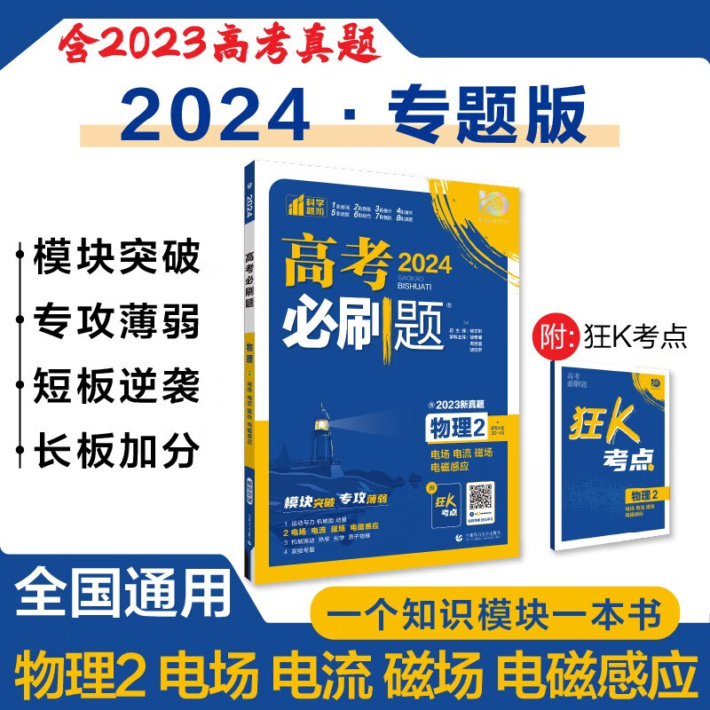 高考必刷题 物理2 电场 电流 磁场 电磁感应 通用版 高考专题突破训练 理想树2024版