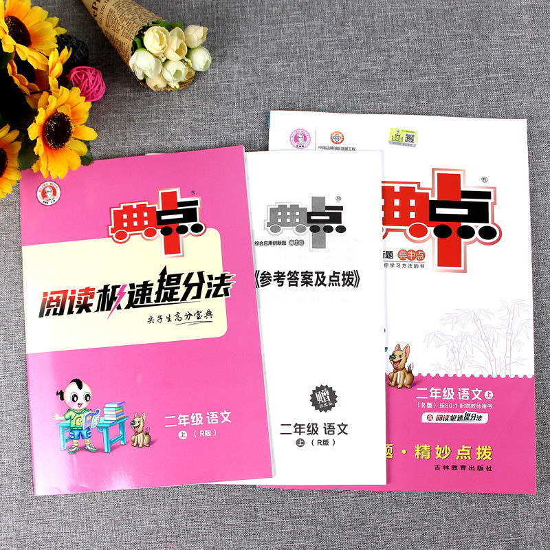 典中点一二三四五六年级上册人教版语文数学英语同步练习册 二年级上册 【语文+数学】人教版