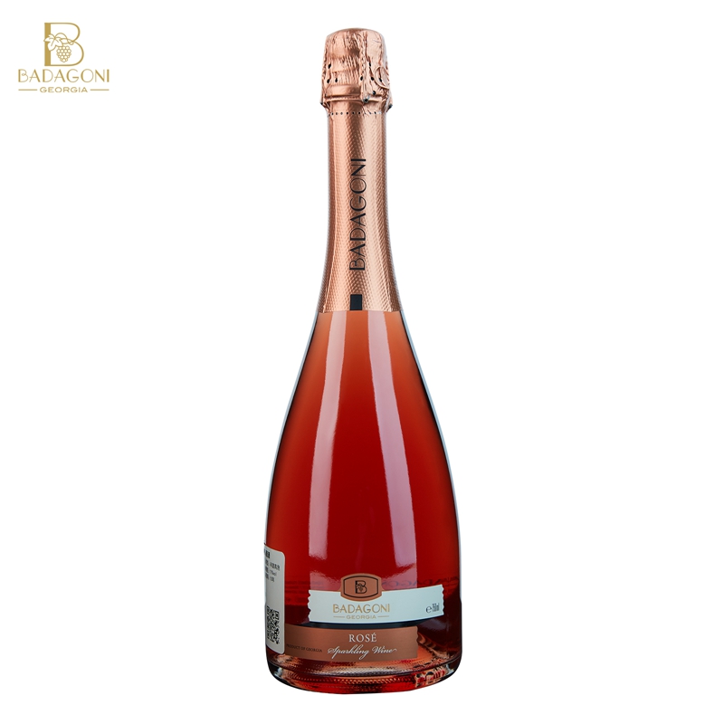 格鲁吉亚进口 巴达果尼BADAGONI 起泡酒香槟 自然发酵11°高度气泡 ROSE 半甜型 桃红