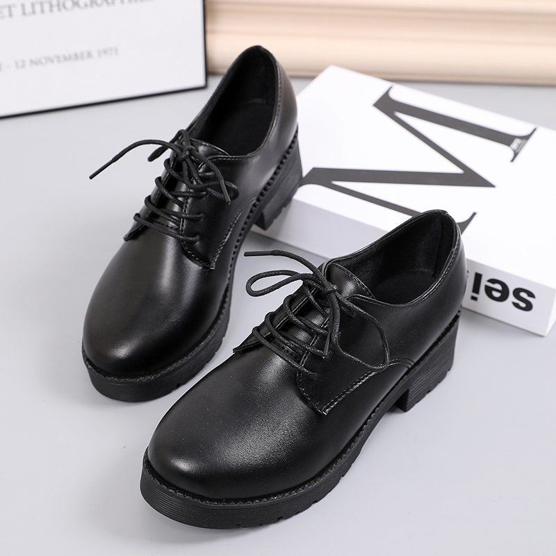 戈森凡(gesenfan)有鞋带绑带正装女生皮鞋上班鞋初中学生青少女春秋季