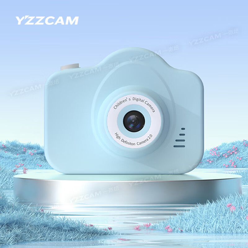 YZZCAM高清双摄可爱CCD数码相机校园学生党可拍照可上传手机旅游记录儿童相机礼物天空蓝（高清双摄可自拍）不配内存卡